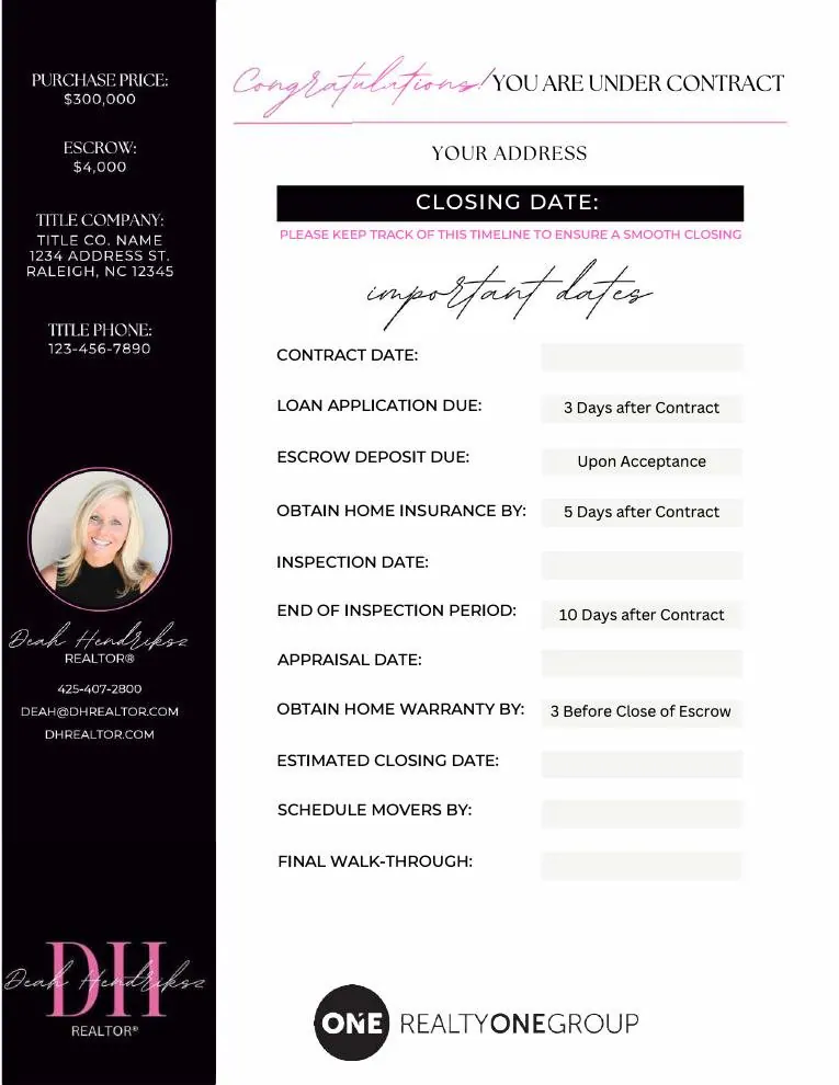 Page from the Deah Hendriksz Seller Guide, You Are Under Contract
