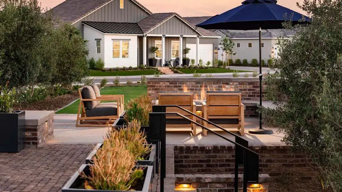 Sterling Grove water features and mountain views