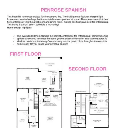 Penrose Spanish floor plan layout