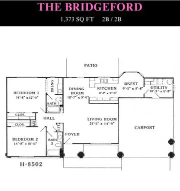 Bridgeford floor plan layout