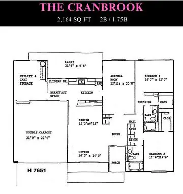 Cranbrook floor plan layout