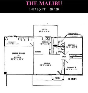 Malibu floor plan layout