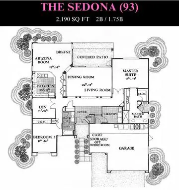 Sedona (93) floor plan layout